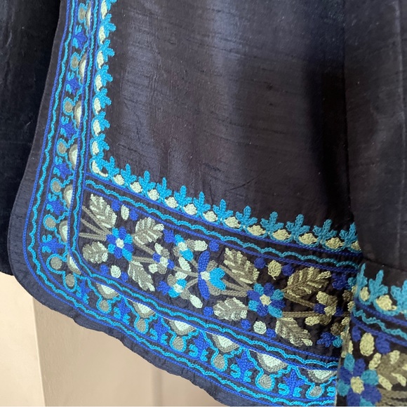 NORM THOMPSON sz Medium Heavy Embroidered Jacket Blazer 100% Raw Silk $138 NWT - Picture 11 of 16